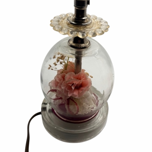 Handmade Vintage Lamps with Pink and White Flowers - Set of 2 - Picture 11 of 13